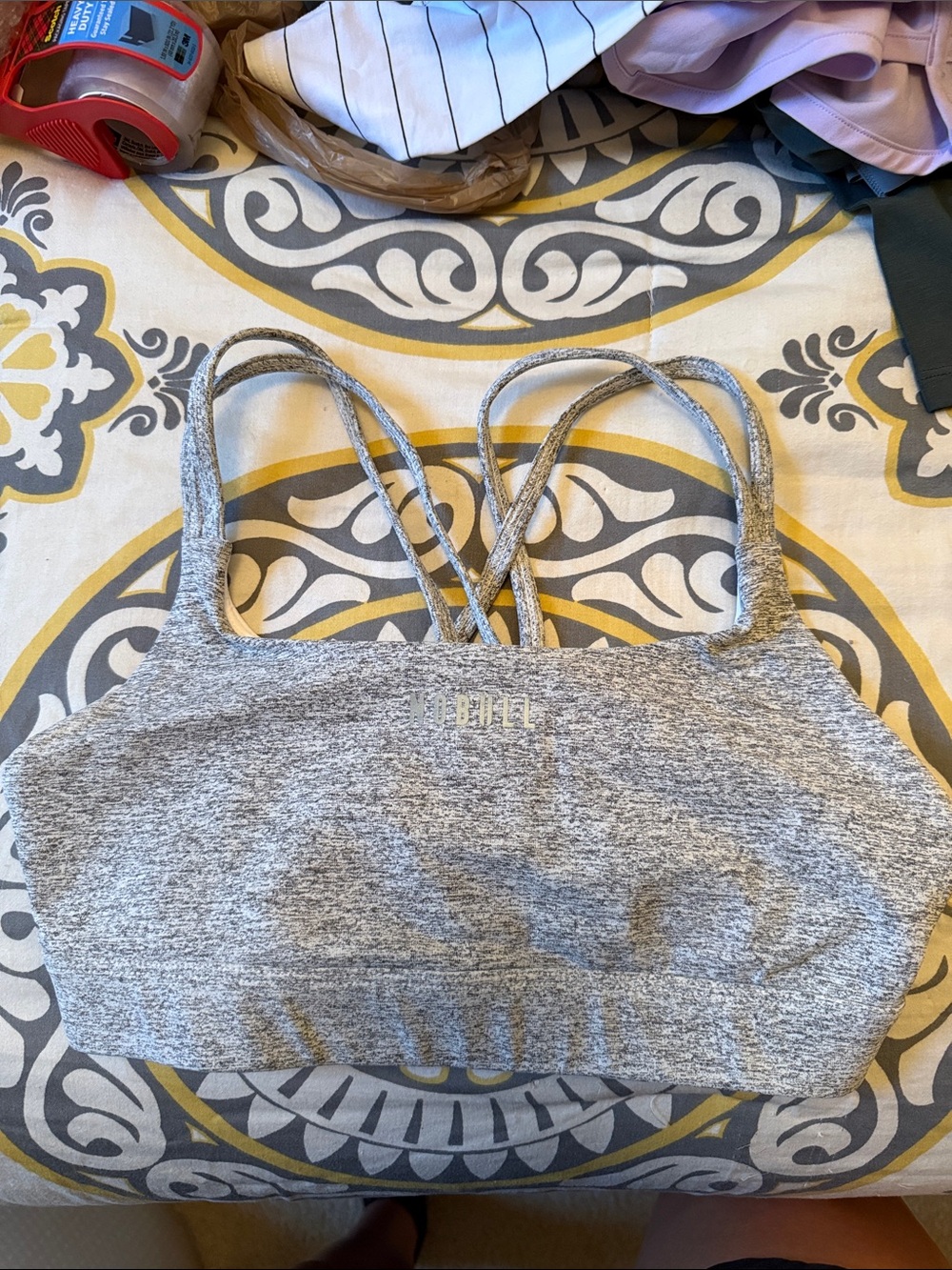 NOBULL Women's Grey Seamless Strappy Sports Bra- NWOT size Medium